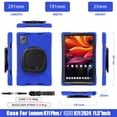 thumbnail image 3 of Case for Lenovo Tab K11 Plus 11.45 inch 2024 Released, 360 Degree Rotating Hand Grip Shockproof Cover with Shoulder Strap, Blue, 3 of 7