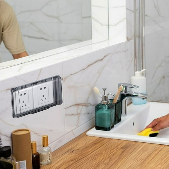 FRCOLOR Home Bathroom Switch Socket Waterproof Box Wall Panel Protection Cover Splash-Proof Outlet Box Modern Aesthetic Electrical Plug Protector