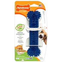 Nylabone Textured Dental Bone Flexi Chew Toy for Dogs, Dog Toys for Moderate Chewers, Chicken Flavor, Medium - Up to 35 lbs, 1 Count