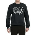 thumbnail image 2 of Wild Bobby His Grace Is Enough Heart Inspirational/Christian Unisex Crewneck Graphic Sweatshirt, Black, Small, 2 of 5