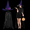 Purple, variant on 2Pcs Women Witch Costume Set Full Length Cloak Lighted Lace Flower Hat Gothic Cosplay Outfit Set for Halloween