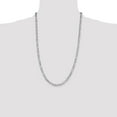thumbnail image 6 of Auriga Fine Jewelry 925 Sterling Silver Rh-plated 4.5 mm Lightweight Flat Figaro Chain Necklace for Men 26", 6 of 7
