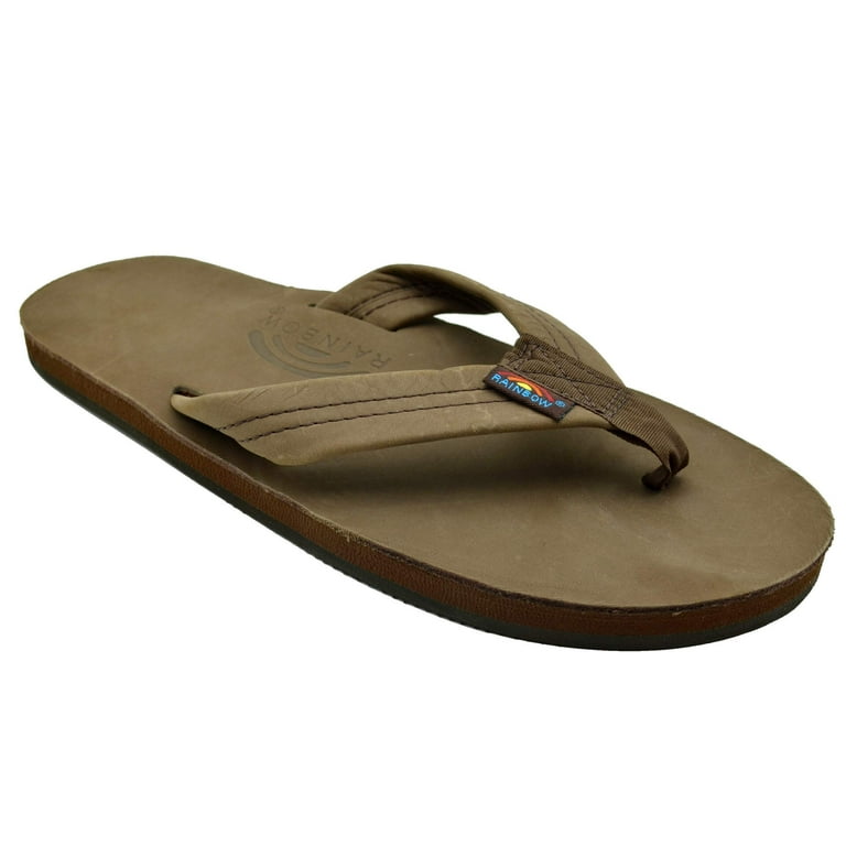Rainbow Men s Leather Single Layer Wide Strap Arch Support Sandal Walmart