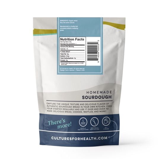 Cultures for Health Real Sourdough Bread, Starter Culture, Whole Wheat-8 x 0.14 oz