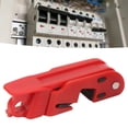 thumbnail image 1 of Circuit Breaker Clamp Lock, Red Anti Fading Circuit Breaker Lockout Standard Single Double Toggles PA Nylon Heavy Duty High Temp   For Automobile, 1 of 8