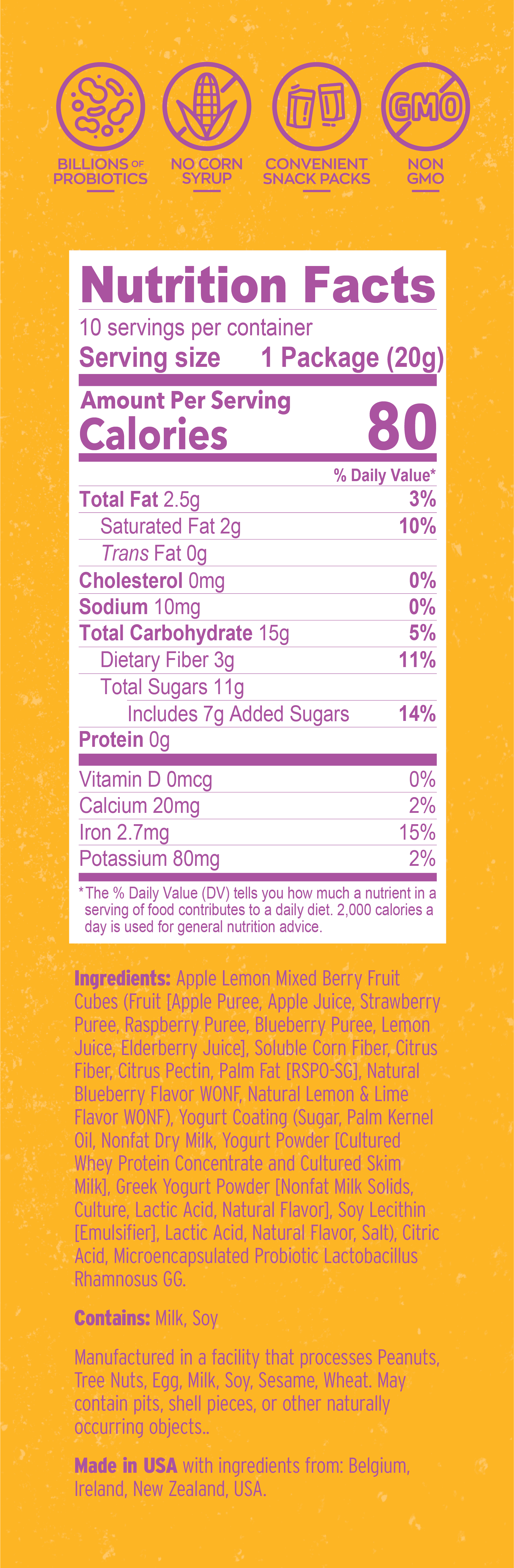 NG Probiotic Lemonberry Yoggies 6 / 10 x 0.7oz