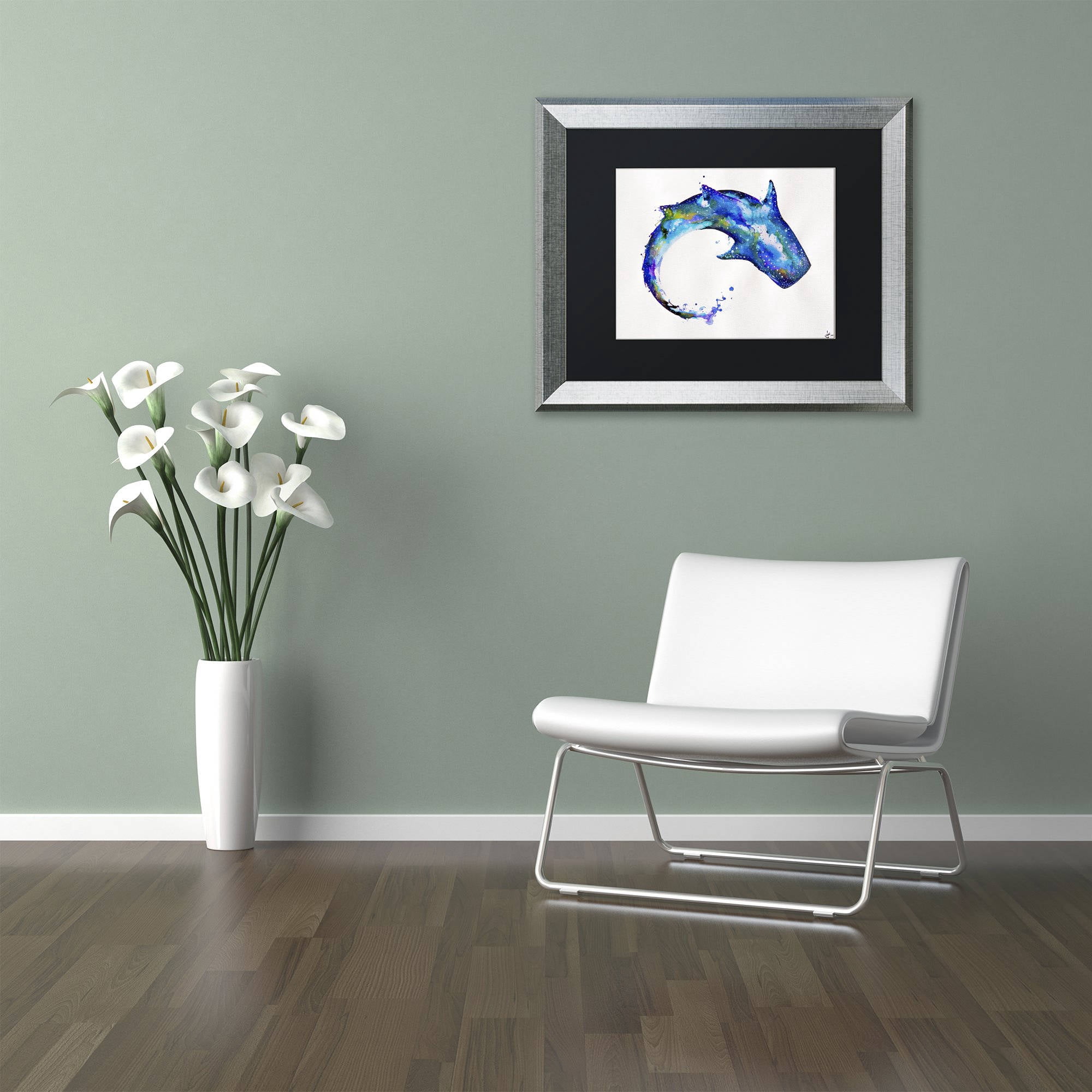 Trademark Fine Art 'Celestial' Canvas Art by Marc Allante, Black Matte, Silver Frame