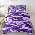 thumbnail image 2 of Erosebridal Camouflage Army Bedding Sets King Size, Purple Camo Comforter Sets with Sheets, Military Room Decor, 7-Piece, 2 of 5