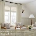 thumbnail image 2 of 90 Inch Linen Pinch Pleated Curtains 2 Panels for Living Room Bedroom Memory Training Shaped Semi Sheer Beige Light Tan Pinch Pleat Drapes with Hooks Rings Light Filtering Window Curtain 40x90, 2 of 8