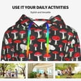 thumbnail image 4 of Lsque Red Mushrooms Pattern Casual Women's Hoodie,Hooded Sweatshirt with Kangaroo Pocket,Pullover Hoodie with Eye-catching Drawstrings-Medium, 4 of 7