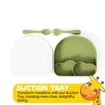 thumbnail image 2 of Muqee Peeko Infant Feeding Sets with Suction Bottom in Green color with Tray and Utensils - (3 Piece Set), 2 of 10