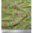 thumbnail image 1 of Soimoi Green Cotton Jersey Fabric Leaves & Buds Floral Printed Craft Fabric by the Yard 58 Inch Wide, 1 of 3
