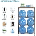 thumbnail image 5 of 3-Tier Heavy Duty Water Jug Rack – 5-Gallon Water Bottle Storage Shelf, Brown, 5 of 5