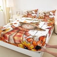 thumbnail image 3 of jejeloiu Cartoon Scarecrow Twin Sheet Sets,Hello Fall Twin Fitted Sheet,Rustic Sunflower Maples Flat Sheet For Girls Boys,Luxury Bedroom Decor,3pcs, 3 of 7
