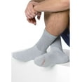 Hanes Men's 6Pack FreshIQ Cushion Crew Socks Grey, (Shoe Size 612