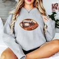 thumbnail image 5 of Ink-Printed Glitter Effect Football Sweatshirt for Women and Teens Cute Girly Football Season Game Day Pullover Gray Sweatshirt Adult Small, 5 of 5