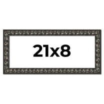 21x8 Frame Black-Brown Medieval Solid Wood Picture Frame | 1.5 Inch Moulding Width | Gotham Beveled