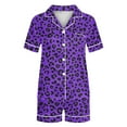 thumbnail image 5 of Tnhcen Women's Valentine's Day Leopard Print Pajama Sets Short Sleeve Casual V Neck 2 Piece Lounge Sets S-2XL, 5 of 5
