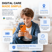 AGM N2 | Small Smartphone | 4.96 Compact Screen | 190g Lightweight | Android 16 Go | Student Friendly 4G Phone | Google Family Link | 3GB+32GB Expandable | Orange | Compatible with T-Mobile Only