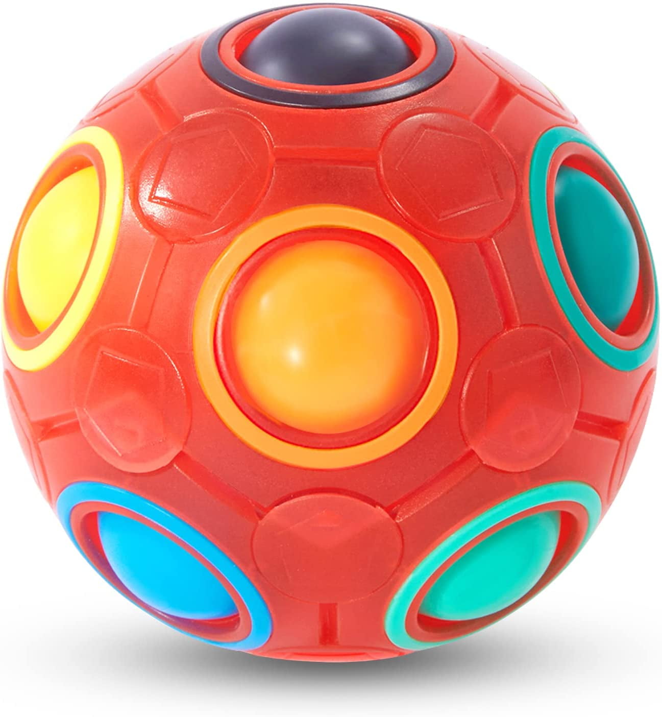 Magic Rainbow Puzzle Ball, Speed Cube Ball Fun Stress Reliever Magic Ball-  Puzzle Fidget Ball Toy For Boys & Girls- Natal Stocking Stuffers Para Ki