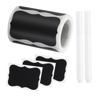 Uxcell Chalkboard Labels, 120Pcs Blackboard Sticker 2 Chalk Pen, Pantry label for Container Jar Storage Bin(Wavy Shape)
