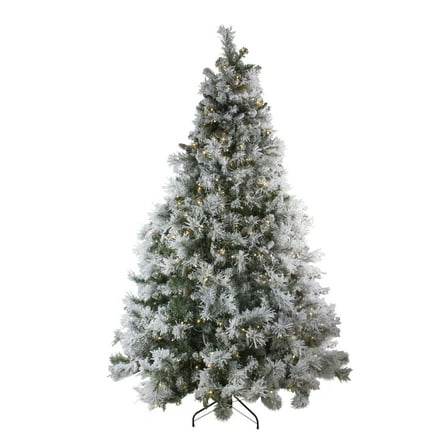Northlight 7.5' Prelit Artificial Christmas Tree LED Lights Flocked Victoria Pine - Multicolor