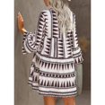 thumbnail image 2 of LYD - Mini vestido de manga larga para mujer, vestido corto con cuello en V, túnica, vestido de camisa, talla grande lyd modelStyleType, 2 of 2
