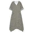thumbnail image 3 of SONXAHE Geometric Print Maxi Dress For Women V Neck Pocket Oversized Outdoor Long Dress, 3 of 3
