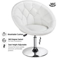 thumbnail image 6 of Alden Design Modern Tufted Adjustable Barrel Swivel Accent Chair, White Faux Leather, 6 of 11