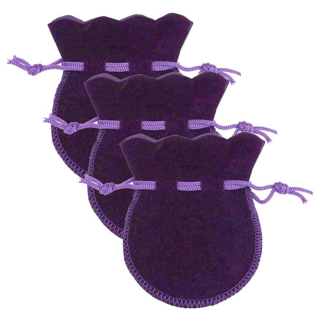 Envoltorios para bisutería VelvtyPurple 3Pzas Morado 7x9cm Terciopelo Bolsa en Forma de Calabaza.