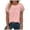 Light Pink, variant on TTUHYWXI Women's Casual Round Neck Basic Pleated Tops Short Sleeve Loose Fit Curved Keyhole Back Chiffon Blouses Tshirts (Pink, M)