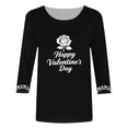 thumbnail image 4 of Xuyuer Abstract Print 3/4 Sleeve Loose Tee - Women's Casual Round Neck 3/4 Sleeve Top for Weekend Farmers Market Visits, Creative Studio Outings, and Relaxed Artistic Daily Wear, 4 of 5