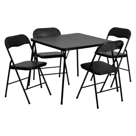 Flash Furniture 5 Piece Black Folding Card Table and Chair Set ... Flash Furniture 5 Piece Black Folding Card Table and Chair Set ...