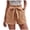 Khaki, variant on Women's Baggy Shorts for Bowknot Belted Casual Elastic Summer Beach Loose High Waisted Short with Pockets S-2XL