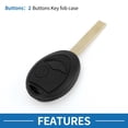 thumbnail image 3 of Unique Bargains 2 Buttons Keyless Entry Remote Fob Key Shell Case for BMW Mini Copper 2002-2005, 3 of 7