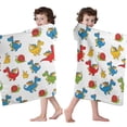 thumbnail image 4 of White Cartoon Dragons Snails Pattern Hooded Bath Towel，60"x35" for Ages 3 To 12 Kids, Quick Dry Lightweight Soft Microfiber Hood Beach Towel Cover Up for Kids, 4 of 7