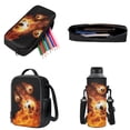 thumbnail image 3 of ZUXONGSY Flame Soccer Print 4 In 1 School Bag with Lunch Box Set for Girls Boys Backpack Purse Middle High School Book Bag with Pencil Case Water Bottle Holder for Kids Primary Child, 3 of 6