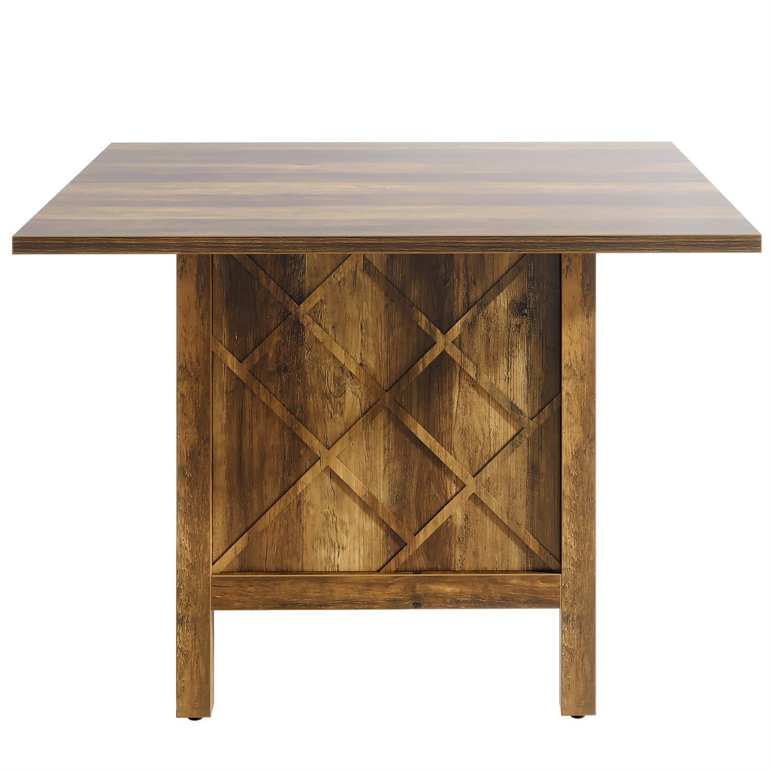 Demi Bonn 39" Handcrafted Wooden Square Table for Dining Room, Elegant Home Decor, Durable & Stylish, Brown