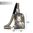 thumbnail image 2 of Stylish Leather Crossbody Bag 8.46x5.9x2.16In Easy To Carry Multi-Purpose Travel Hiking Shopping Fashion Bag Moon Cat, 2 of 7