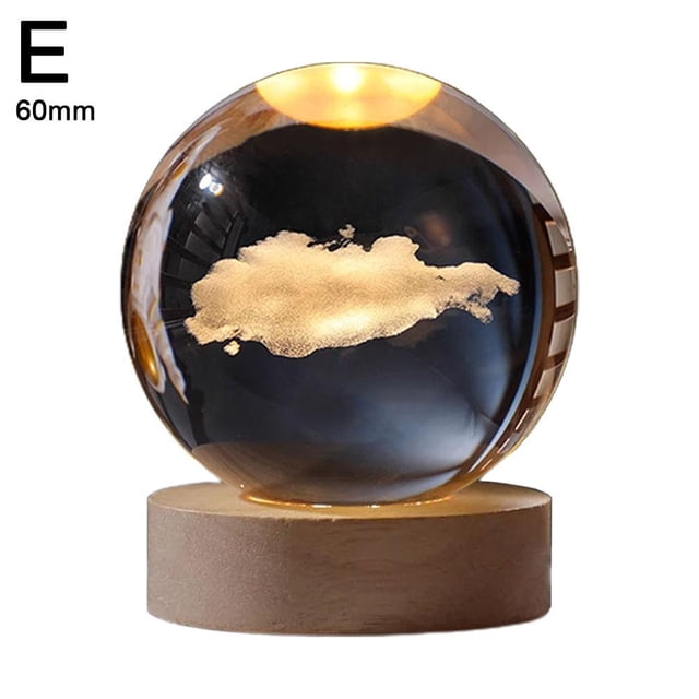 Personalized Crystal Ball Night Light, Custom 3D Crystal Ball with Name, Personalized Crystal Sphere Engraving Customized Globe Home Decor Accessories Couple Birthday Gift B2W8