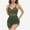 Green, variant on Women's Ruched One Piece Swim Dress with Mesh Waist Detail and Adjustable Side Drawstring - Large, Black