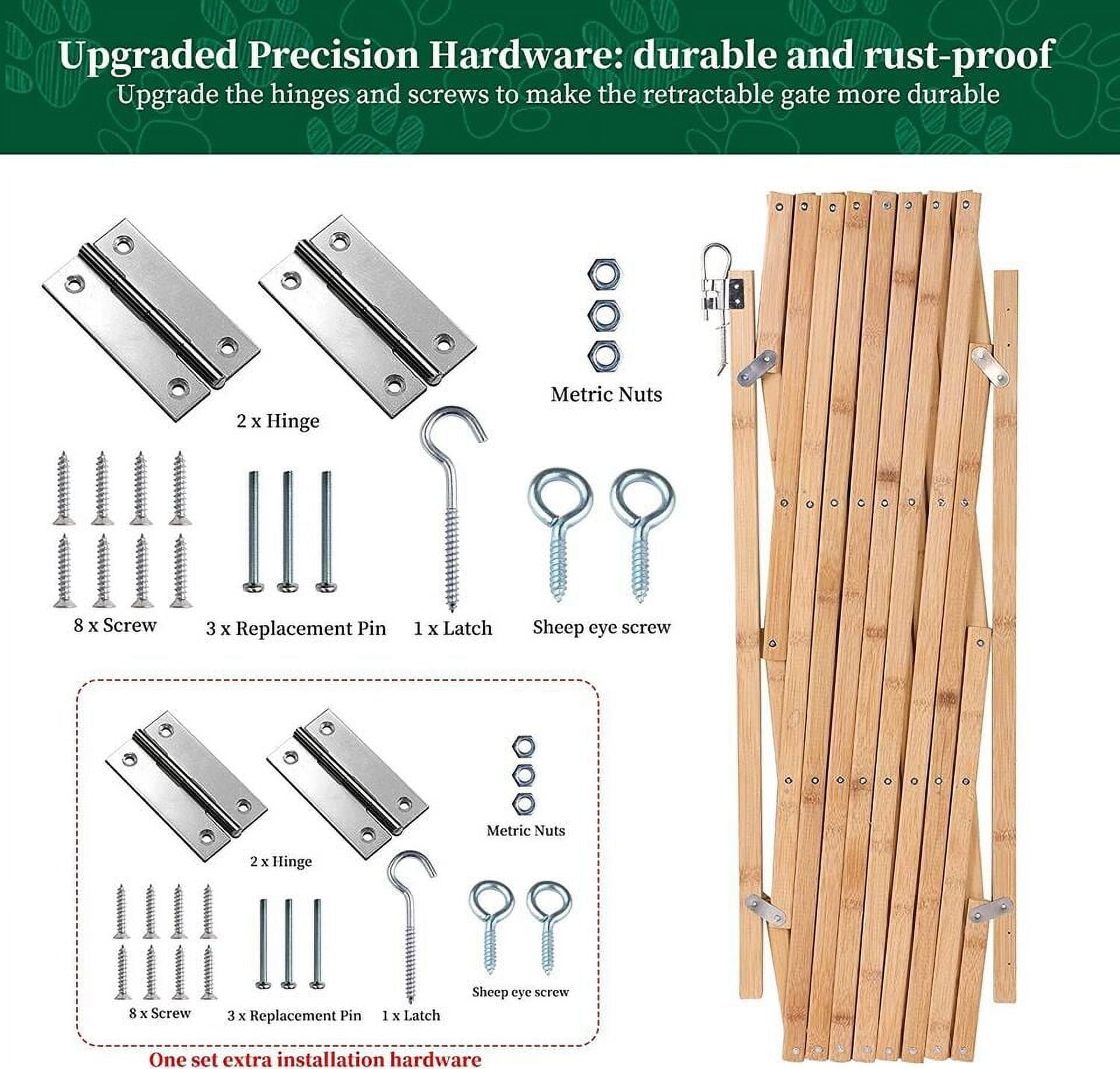 XZKING Expandable Accordion Baby Gate Wooden Accordian Expansion Gate for Doorway Stairs Retractable Gate Safety Protection for Small Medium Pet Dog, 10" to 42" W, 29.5" H