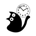 thumbnail image 4 of Reloj de pared silencioso de acrílico moderno con forma de gato, reloj colgante decorativo adecuado para Estilo A, 4 of 9