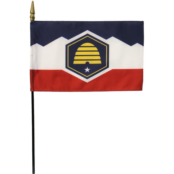 Utah (Beehive) - 8" x 12" State Stick Flag