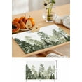 thumbnail image 6 of Placemats Set of 6, Cotton Linen Heat Table Mats Non-Slip Washable Green Pine Tree Forest Watercolor Hand Drawn Placemat for Holiday Banquet Dining Kitchen Table Decor, 6 of 6