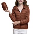 thumbnail image 2 of Womens Winter Parka Jackets Solid Color Long Sleeved Zipper With Pocket Lightweight Cotton Jacket Savings up to 30% off, 2 of 8
