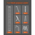 thumbnail image 2 of VEVOR Multi-Purpose Folding Ladder, 7-in-1 Tall Extension Step Ladder, A Frame 4 Step Telescoping Ladder, 15.5ft Reach Height Heavy Duty Adjustable Ladder, 330 lbs Capacity for Home Outdoor, 2 of 9