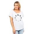 thumbnail image 2 of Moon Phases Women's Fashion Slouchy Dolman T-Shirt Tee Heather White Small, 2 of 3