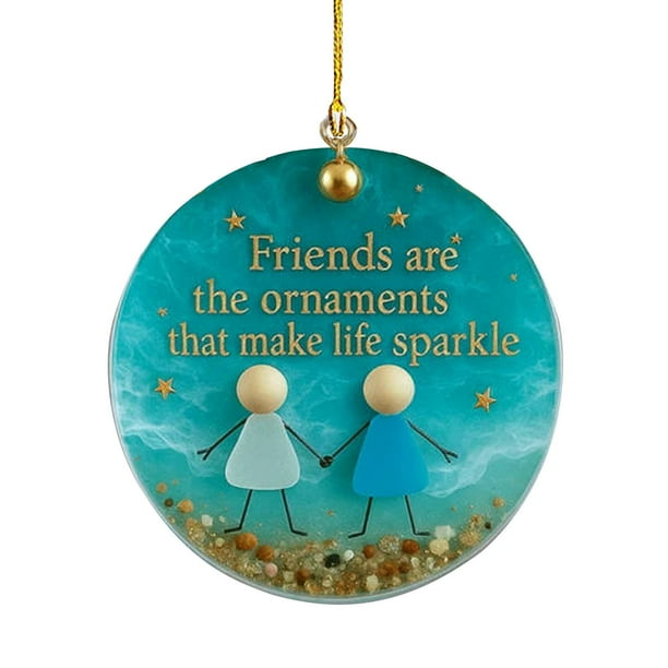 Adornos Navideños de Vidrio Marino de La Amistad | Adornos Navideños Duraderos | Regalos Navideños Únicos Hechos a Mano | Regalos Simbólicos de La Amistad | Decoración Navideña Versátil para El Hogar