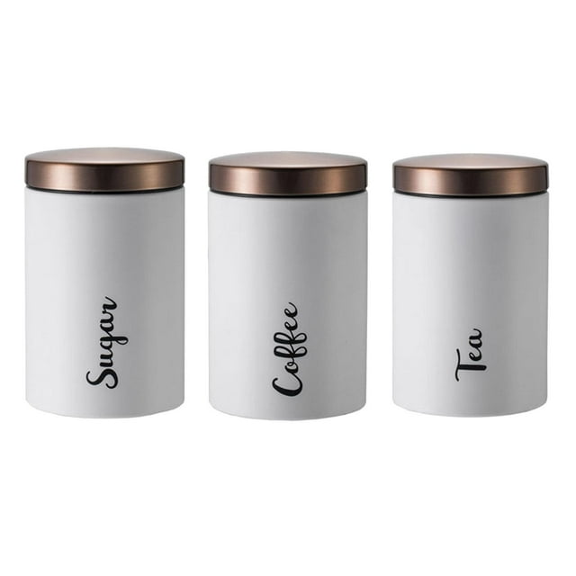 Bewildely 3x Metal Storage Jars Ornament Organizer for Cabinet Office Desk Countertop Organizadores de utensilios de cocina